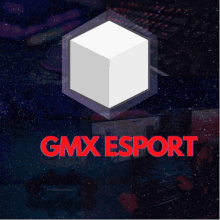 a logo for gmx esport with a white cube