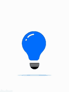 a blue light bulb is on a white background with the name jon gomez below it