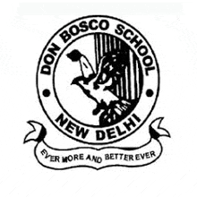 a black and white logo for don bosco school new delhi