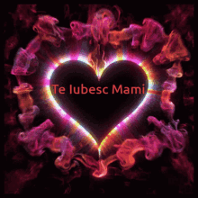 a colorful heart with the words te iubesc mami on it