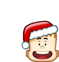 a cartoon of a man wearing a santa hat with his mouth open