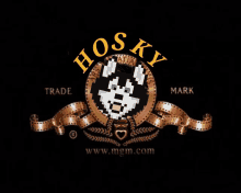 a logo for hosky trade mark with a husky on it