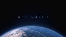 the word alienated is on a black background