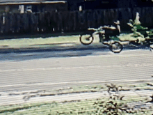 a pixelated image of a bicycle on a road