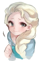 a drawing of a girl with long blonde hair and a braid .