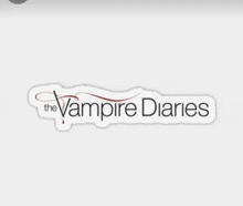 the vampire diaries logo is on a white background .