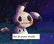 a drawing of a rabbit with the words " no le puso mods " underneath it