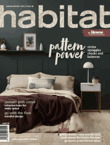 the cover of the habitat magazine shows a bedroom