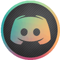 a discord icon with a rainbow colored border