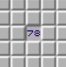 a grid of squares with the number 78 visible