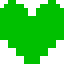 a green pixel heart on a white background