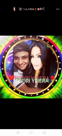 a picture of a man and woman in a circle with the name rodri yviera