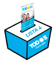 a blue and white box that says lista 4