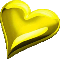 a yellow heart on a white background that looks like a balloon