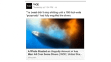 a whale blasted an ungodly amount of ass ham over some divers