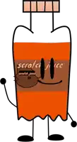 a cartoon drawing of a bottle of scratch juice with arms and legs