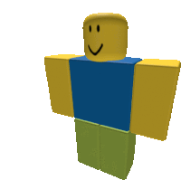 a roblox character with a blue shirt and green pants