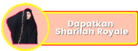 a picture of a woman in a black hijab with the words dapatkan sharifah royale below her