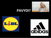 a picture of a woman with a lidl logo and an adidas logo