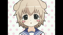 a girl with a dog ear on her head