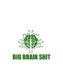 a green brain with the words `` big brain shit '' underneath it