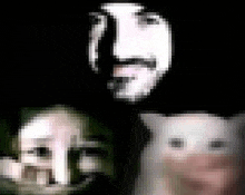 a blurred image of a person 's face and a cat 's face .