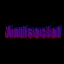 a black background with the word antisocial in red and blue