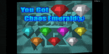 a video game screen that says you got chaos emerald