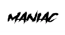 a black and white logo that says maniac on it