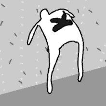 a black and white drawing of a dog with a black x on its back