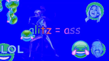 a cartoon of a man dancing with the words blitz = ass