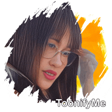 a picture of a woman with glasses and the words toonifyme below her