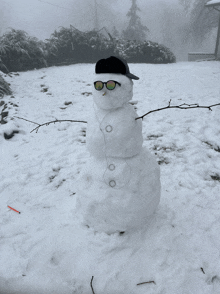 a snowman wearing sunglasses a hat and headphones