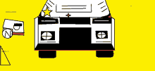 a drawing of a car with a yellow star on the top