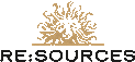 a logo for a company called re sources with a lion 's head in the center .