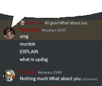 a screenshot of a discord conversation between murdok and pseudolly