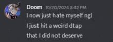 a screenshot of a discord conversation between doom and another person