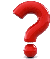 a red question mark on a white background with a red ball below it