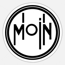 a sticker that says moin in a circle