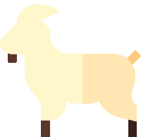 a cartoon drawing of a sheep with a yellow tail