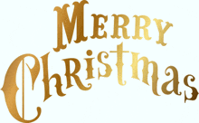 a gold merry christmas sign with a white background