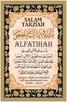 a book titled salam takziah alfatihah with arabic writing