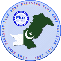 a logo for the pakistan flux army with a map of pakistan