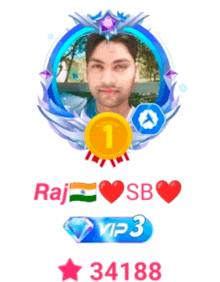 a picture of a man with the name raj on the top