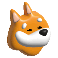 a 3d rendering of a dog 's face with its eyes closed and a white nose