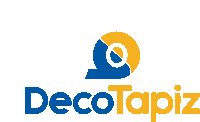 a blue and yellow logo for decotapiz