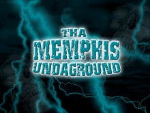 a sign that says the memphis underground with skulls and lightning