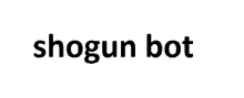 a white background with the word shogun bot in black letters