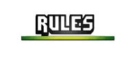 the word rules is on a white background with a green stripe