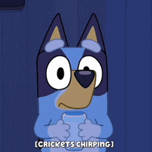 a cartoon dog is holding a cup of coffee in his hands and says `` crickets chirping '' .